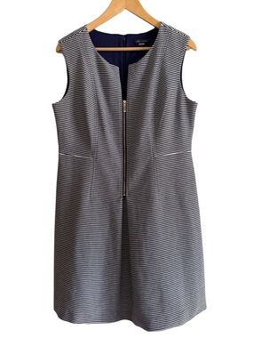 Tommy Hilfiger Sleeveless Navy and White Striped Shift Dress Preppy Nautical 14